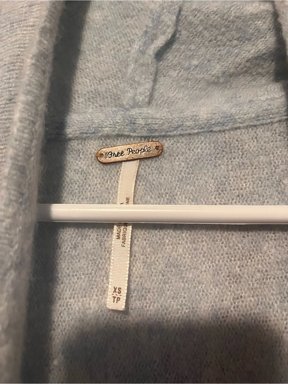 Free People Light Gray Draped Open Cardigan